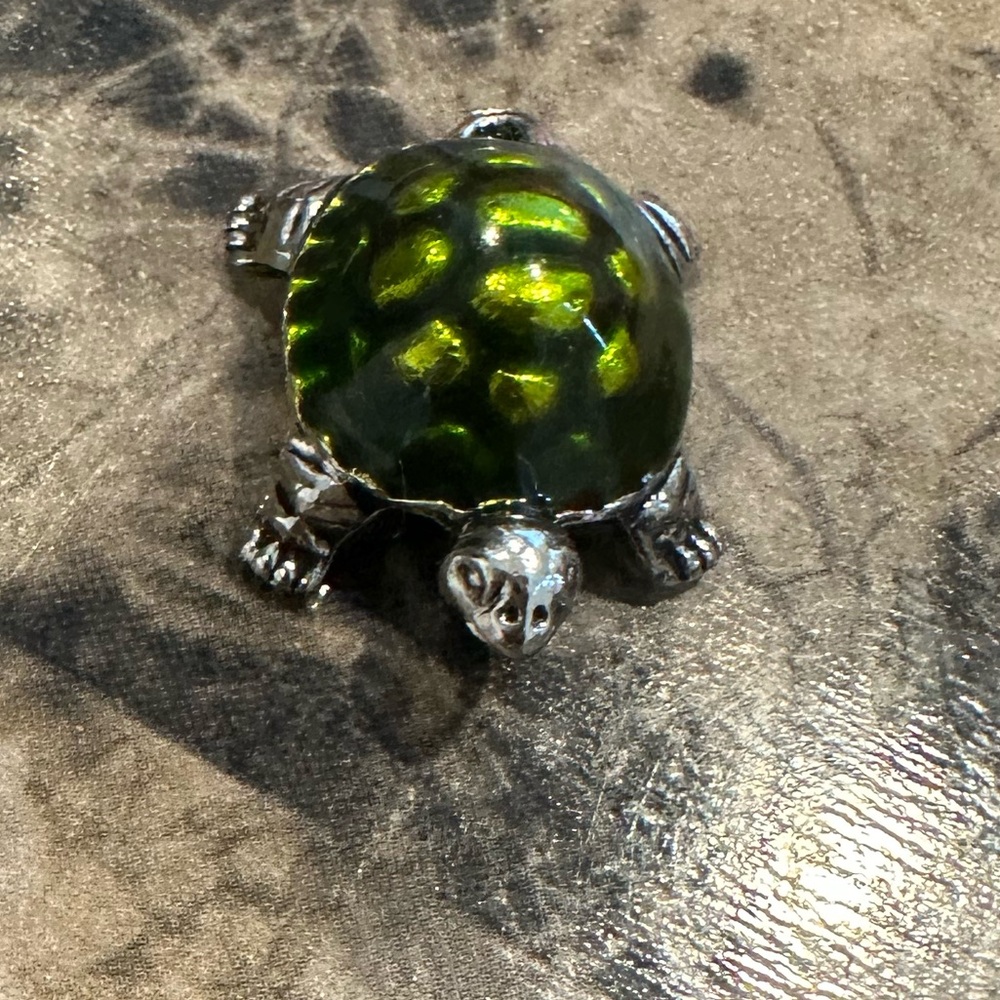New Natural Life Green Turtle Charm Give Love & Laugh Symbolism with Pouch
